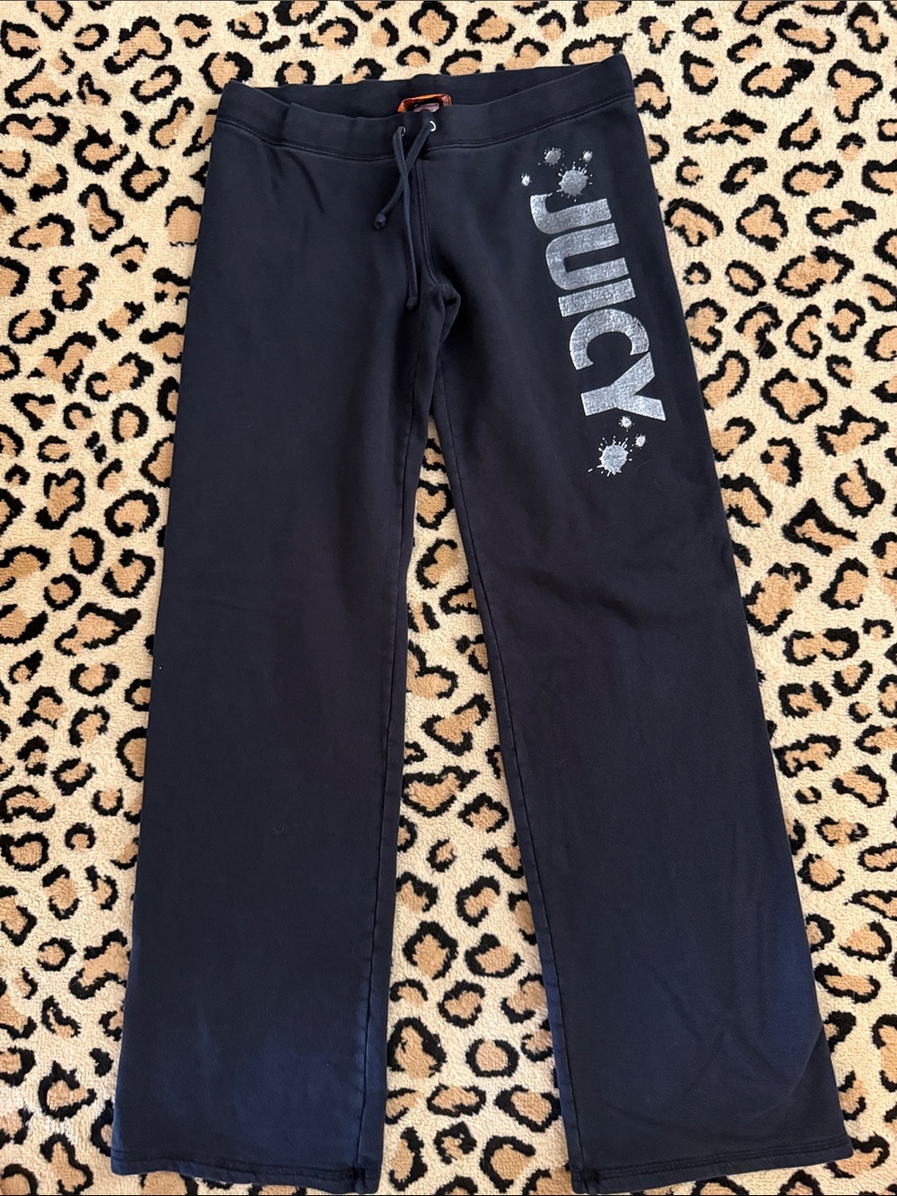 Juicy Couture Black Sweatpants with Silver Glitter Logo - Picture 2 of 5